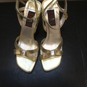 Vintage Gold Leather Sandals